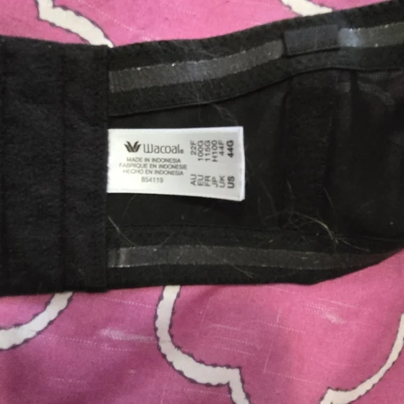 44G Wacoal Black Strapless Bra Stay Put Grippers. - Picture 3 of 12
